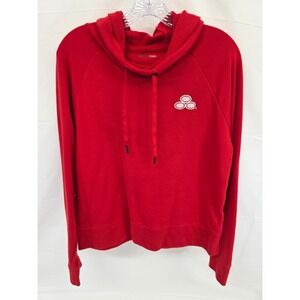Sport-Tek Red Cowl Neck Hoodie Ladies Medium Raglan Sleeve Pullover‎ Sweatshirt